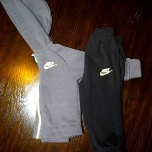 Toddler Boy's Nike Black Gray and Neon Green Cotton Suit